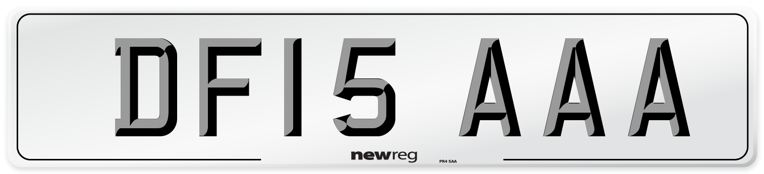 DF15 AAA Number Plate from New Reg